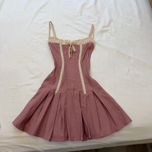 Motel Rocks Blush and Cream Corset Mini Dress
